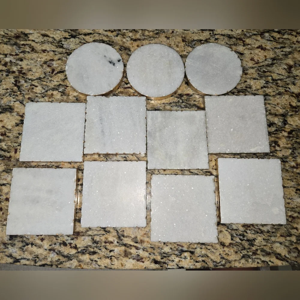 Marble Gold Coasters Set Qty 11